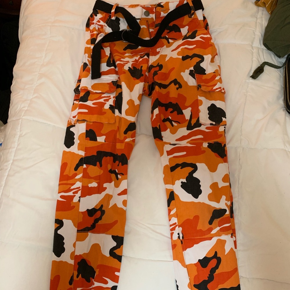 Orange camo pants